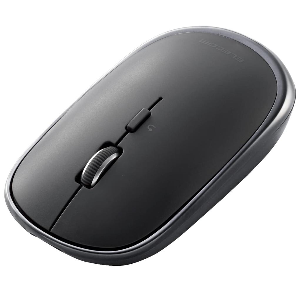 ELECOM Mouse Wireless Mouse Bluetooth Slint 4 Connectable To 3 Compatible with Windows Medium Size M-TM15BBGM/EC Thin, Quiet, Rechargeable, Buttons,