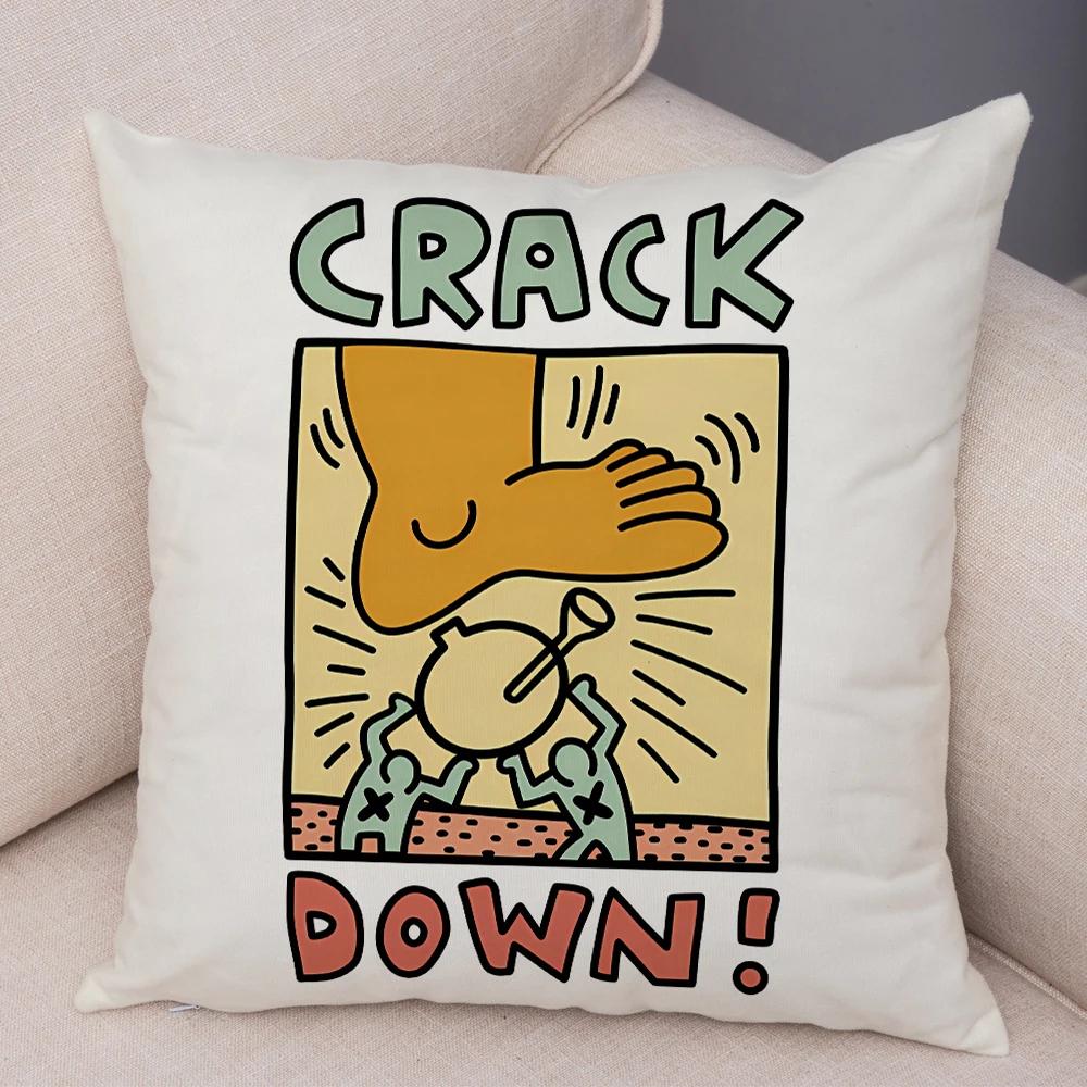 Nordic Style Plush Throw Pillow Case Abstract Keith Artwork Cushion Cover for Sofa Home Car Decor Geometric Art Print Pillowcase