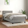 3141149 vidaXL Bed with Divan Base and Mattress Light Grey 80x200 Cm Velvet
