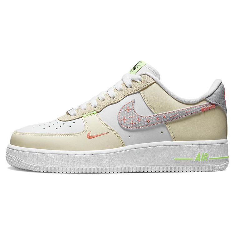 Nike Air Force 1 07 LV8 Just Stitch It - White Shade Green Unisex Sneakers Cream Peak-White Coconut-Milk FB1852-111