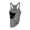 Fashion Women Cat Print Casual Tank Top Blouse Sleeveless O Neck T-Shirt
