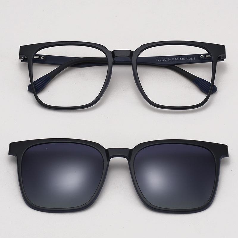 TJ2190 Unisex Three-in-One Magnetic Polarized Clip-on Sunglasses Set