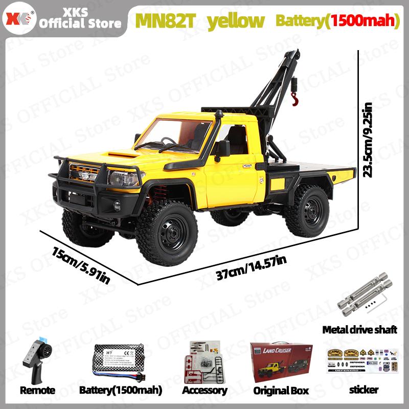 Xks Mn82T Lc79 1:Радиоуправляемая машина масштаба 1/12 4WD 2.4G с дистанционным управлением, пикап с краном - Внедорожная игрушка для лазания для детей, рождественский подарок