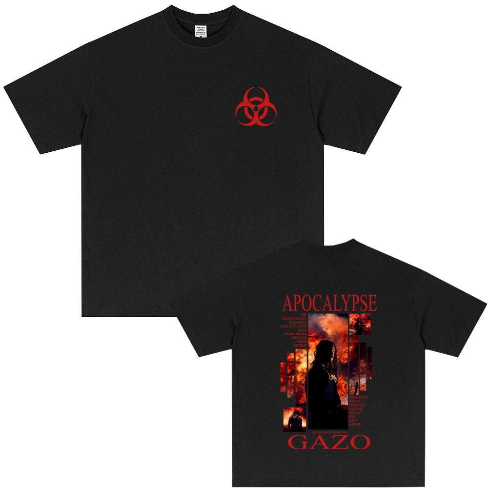 Rapper Gazo APOCALYPSE Album Tshirt Unisex Women Hip Hop Fashion Pop Music Streetwear Male Casual Oversized Short Sleeve T Shirts