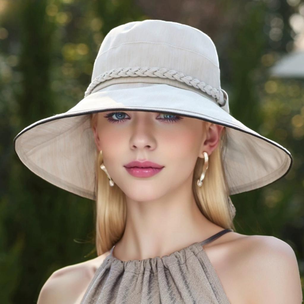 Spring-Summer New Foldable Wide Brim Hat Women's Versatile Outdoor Sun Hat