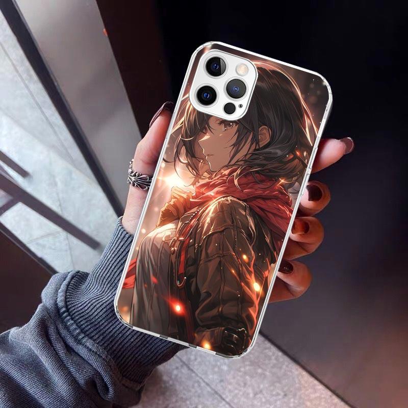 A-Атака на Титанов Энни Микаса Чехол для Телефона Для iPhone 17 Air 11 13 Mini 14 15 Plus 16 12 Pro Max 16E SE 7 8 Узор Мягкий ТПУ Ba