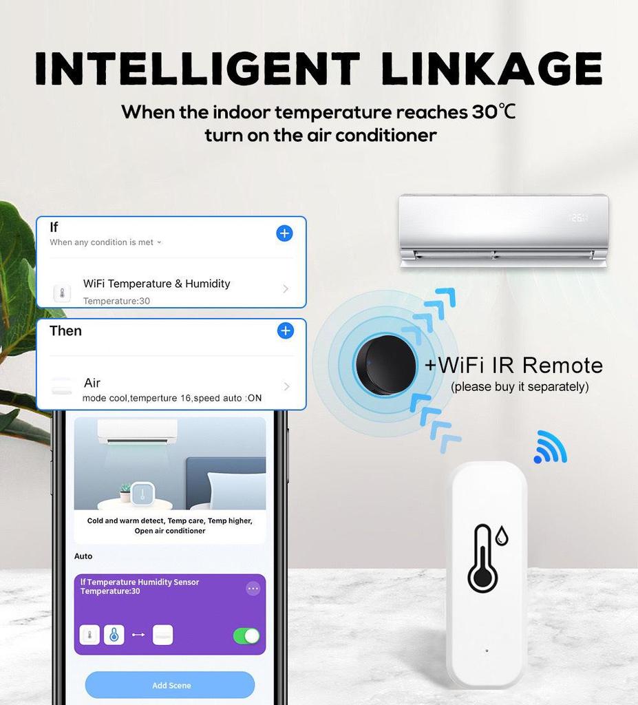Tuya Wireless Smart WiFi Temperature and Humidity Sensor