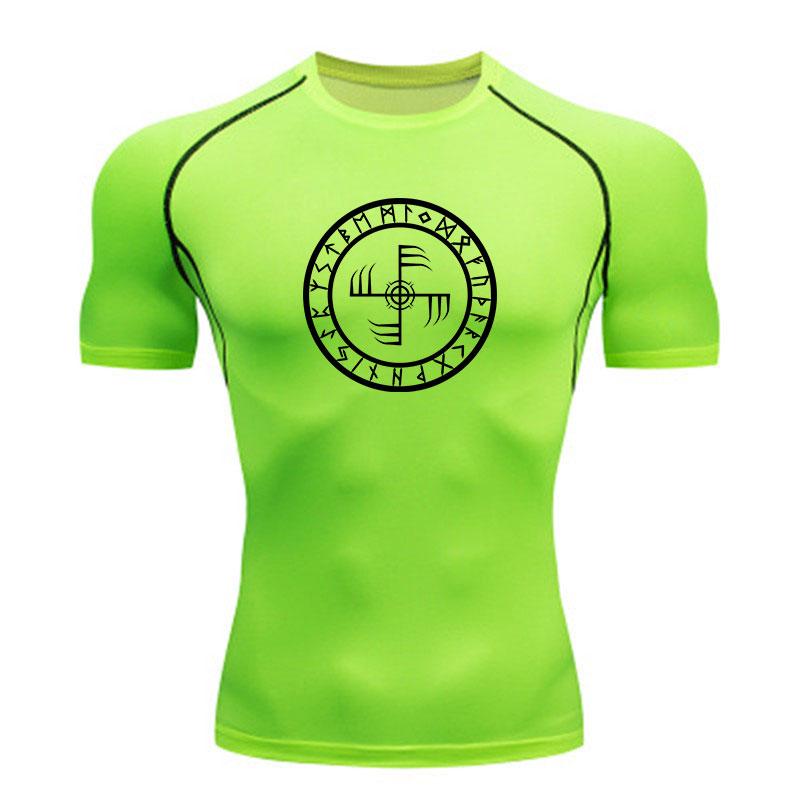Men's Compression Workout T-Shirt, Vintage Norse Rune Symbol