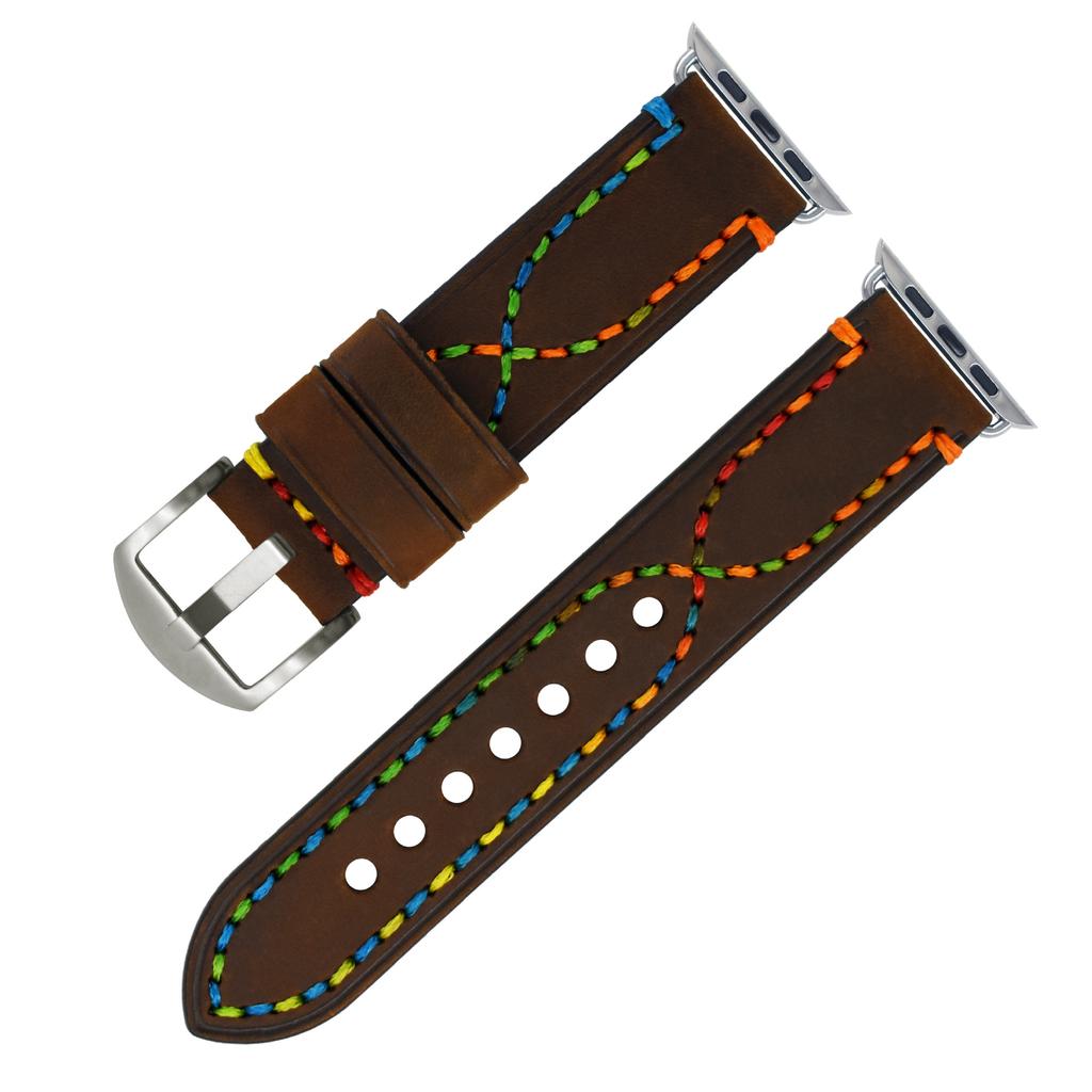 Кожаный ремешок для часов Crazy Horse подходит для Apple Genuine Leather Strap S8 7 6iwatch Ручной работы.