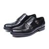 Men's Genuine Leather Double Buckle Monk Strap Dress Shoes Wingtip Toe Loafers Brogue for Wedding Office Business Footwear