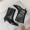 Pointed Toe Women High Boots Leather Fashion Sexy Heels Shoes Woman 2025 Trend New Snow Boots Low Heels Elegant Goth Mujer Botas