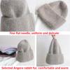 Winter Hat Rabbit Fur Winter Hats For Women Fashion Keep Warm Beanie Hats Solid Color Adult Head Cap