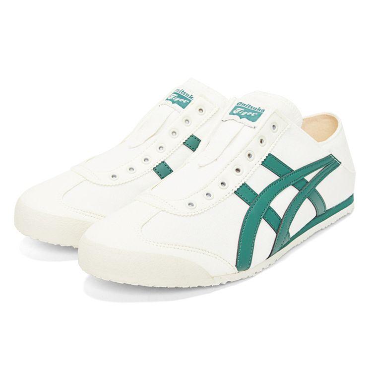ONITSUKA TIGER Mexico 66 Ретро Легкие Прочные Низкие Повседневные Кроссовки Унисекс Белый Зеленый 1183C075-101