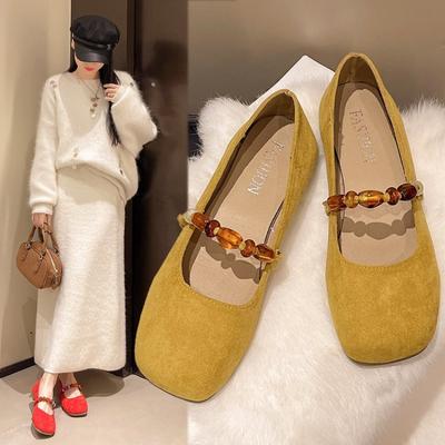 Модные туфли большого размера, одинарные, с мелким вырезом, осенние, новые, французские, с мягкой подошвой