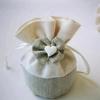 10Pcs New Cotton Drawstring Gift Bag, Round Bottom Drawstring Candy Bag, Butterfly Knot Heart-shaped Handmade Canvas Candy Bag