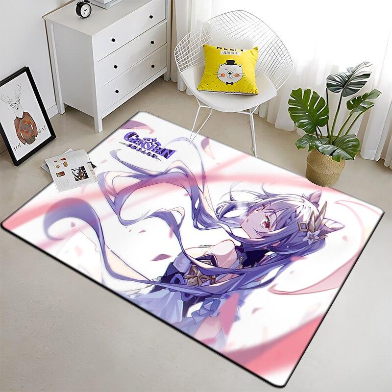 Genshin Impact HD Printed Carpet Household Rug Children's Room Living Room Chair Bedside Modern Simple Floor Mat Kawaii Rug