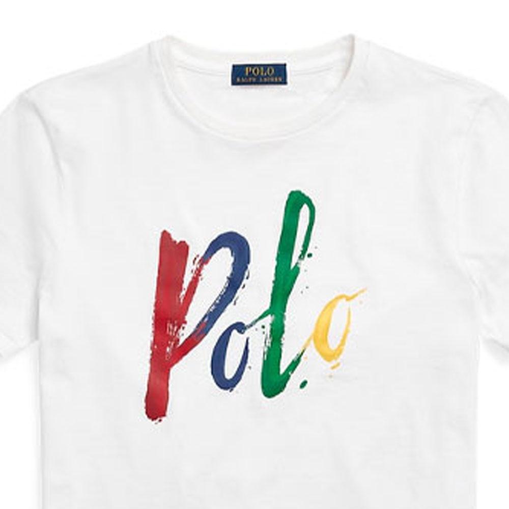 Polo Ralph Lauren SS22 Однотонная футболка с принтом букв, с круглым вырезом и короткими рукавами, мужская, топы, белая, MNPOTSH1N821226-100
