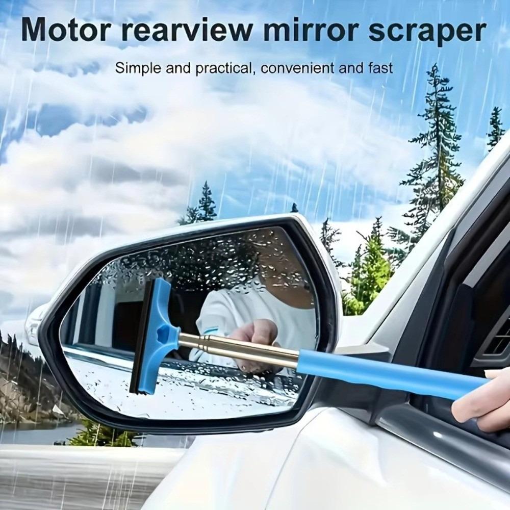Handle Rearview Mirror Wiper Adjustable Length Window Wash Cleaning Brush Telescopic Squeegee  Auto