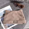 Bear Ears Knitted Cap Letter Winter Plush Hat Cute Cat Ears Hat  Female/Girls