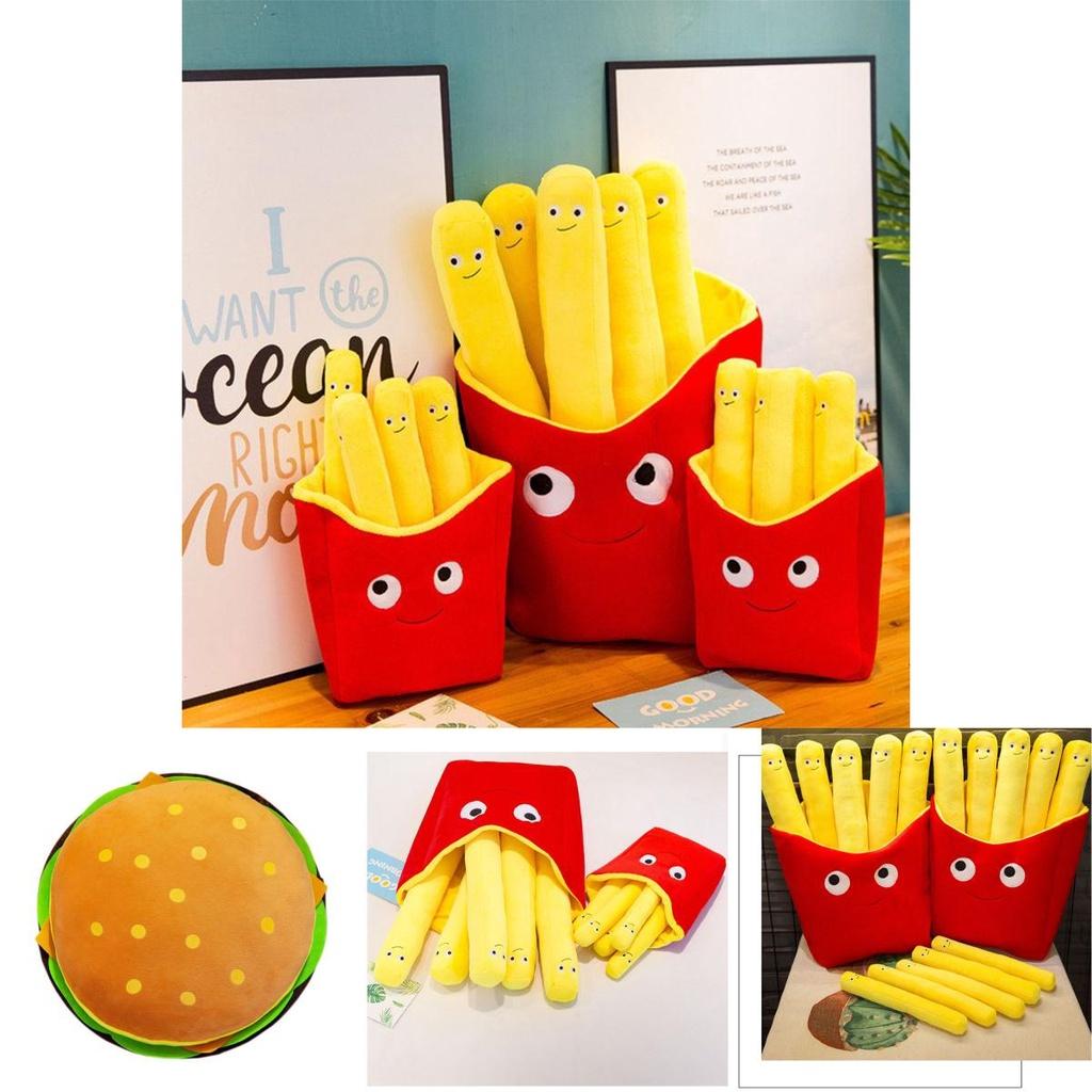 Adorable And Comfortably Plush Cute French Fries Stuffed Toy And Pizza Cushion