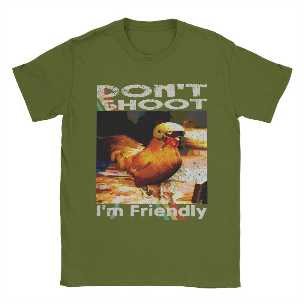 Don T Shoot Im Friendly Unisex T Shirt Arc Raiders Vintage Tee Shirt Short Sleeve Crewneck TShirt Pure Cotton Printed Clothing
