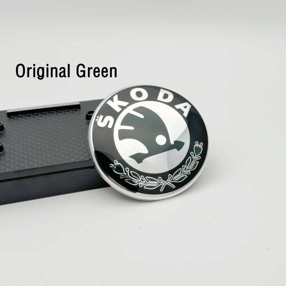 BAUC3 2026 Hot For SKODA 1pcs 80mm 90mm ABS Car Emblem Badge Hood Front Rear Trunk Logo For Skoda Fabia 1 2 Octavia a7 RS Superb Rapid