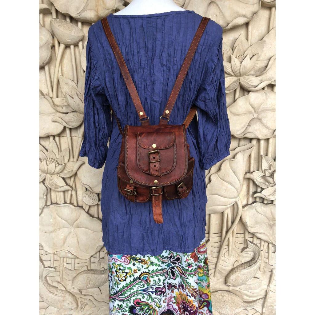 Женский винтажный рюкзак из мягкой кожи, коричневый рюкзак, сумка через плечо