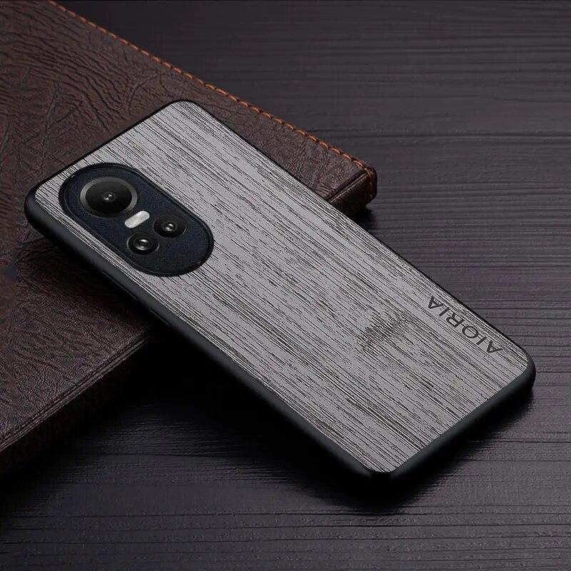 Case for Oppo Reno 10 Pro Reno10 Pro Plus 5G Funda Bamboo Wood Pattern Luxury Leather Phone Coque for Oppo Reno 10 Pro Case Capa