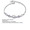 Women Bracelet Heart To Heart Cubic Zirconia Birthstone Alloy Bracelet Christmas Gifts Wrist Accessory