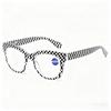Transparent Purple Blue Frame Reading Glasses 3colors Women Personality Decorative Eyewear Fashion Printing Far Sight Eyeglasses