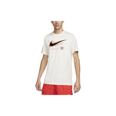 Футболка с круглым вырезом и принтом логотипа Dri-FIT, мужские топы, цвет Off-White FJ2358-113