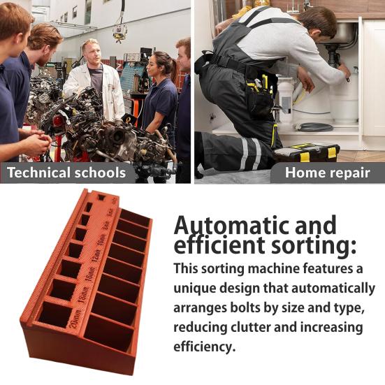Лоток для сортировки болтов M3 с 7 измерительными прорезями. Коробка для сортировки длины прецизионных винтов M3. Органайзер для мелких деталей и крепежных деталей.