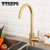 Stainless Steel Black Kitchen Faucet Deck Mounted Mixer Tap 360 Degree Rotation Kitchen Sink Cold Taps