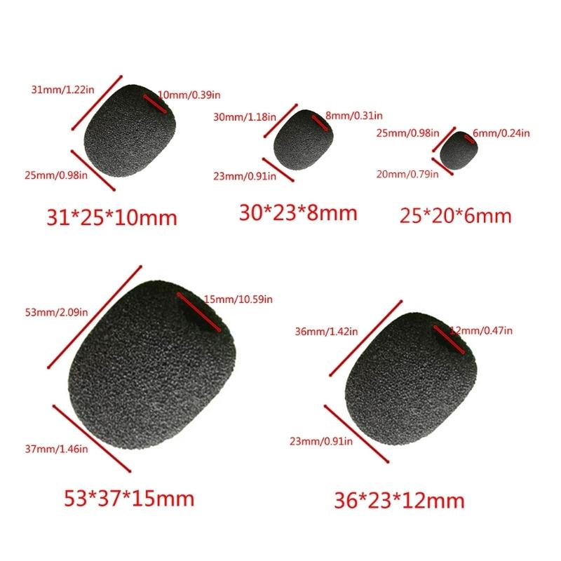 10Pcs Mini Microphone Foam Covers Mic Protector Covers Replacement Headset Windshield Sponge Cover Microphone Cover For Mic