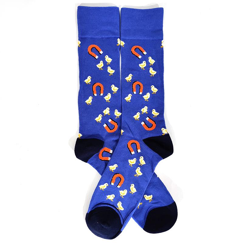 Новинка, веселые мужские носки с рисунком из хлопка, покер, корги, лягушка, сумасшедший бургер, пиранья, волк, авокадо, орел