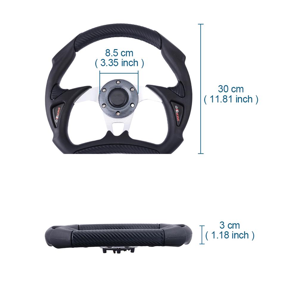 Алюминиевый автомобильный гоночный руль JDM с плоской чертой, спортивный руль из ПВХ, черная кожа