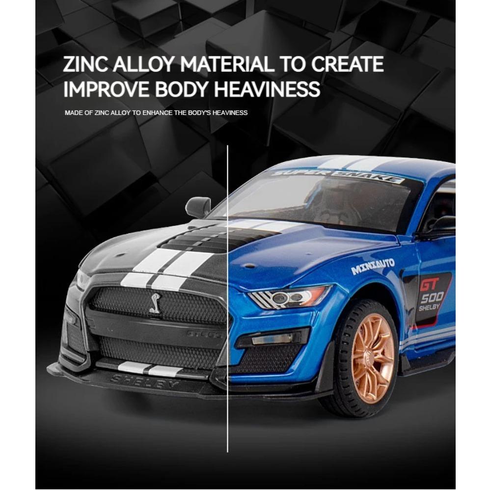 Модель Ford Mustang GT Alloy 1/24 со звуковыми и световыми функциями. Премиальная подарочная упаковка. Идеально подходит для демонстрации, коллекционирования или подарка.