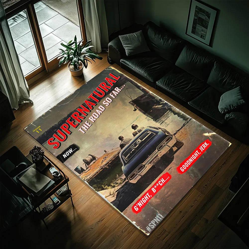 3D S-SupernaturalS D-Dean Sam TV Carpet Rug Art for Living Room Decor Sofa Home Bedroom Gifts Fans Area Rug Non-slip Floor Mat