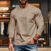 Men's Autumn and Winter Round Neck Long-sleeved T-shirt Slim Breathable Pullover Casual Long-sleeved Bottoming Shirt Tops
