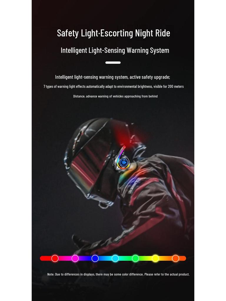 Водонепроницаемая Bluetooth-гарнитура для шлема Y21 с RGB-подсветкой и мощным басом