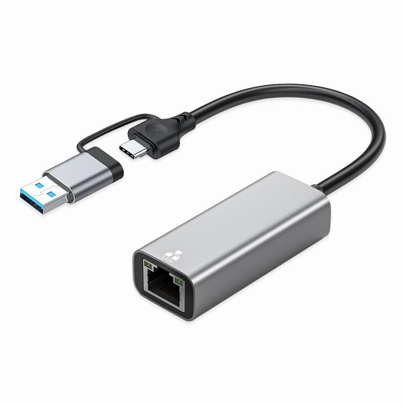 2.5G Type-C to RJ45 External Network Card, 2500M, Driver-Free, Ideal for Gaming and NAS