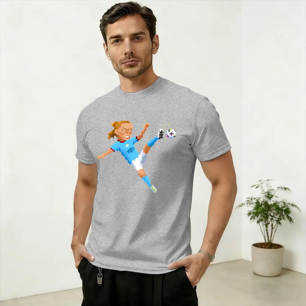 Unisex Haaland Number 9 T Shirt Pure Cotton Clothes Vintage Short Sleeve Crew Neck Tee Shirt Gift T-Shirt