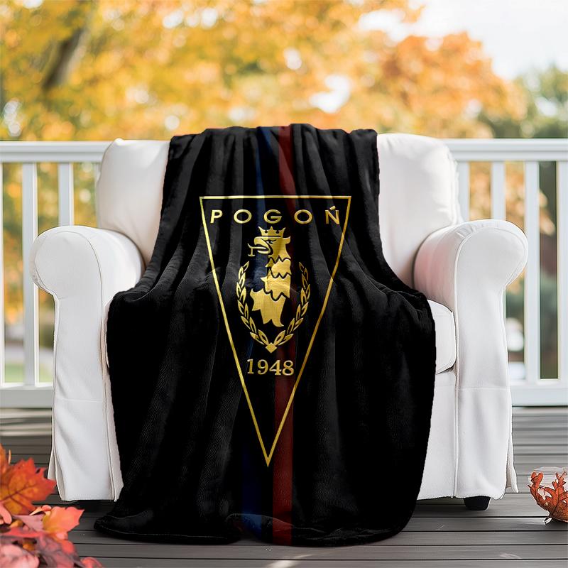 MKS Pogoń Szczecin Flannel Blanket Soft All-Season Throw, Design for Camping, Car Travel, Hiking Sofa, Bed, Office Perfect Gift for Parties