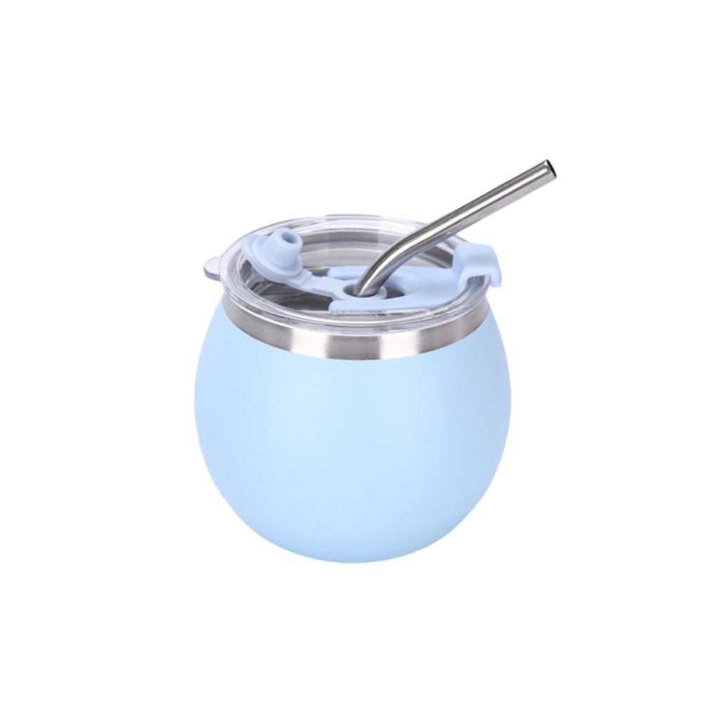 with Straw and Lid Argentine Yerba Mate Cup Double Wall Insulated Cups Portable Egg Cup Office