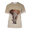New Fun Animal Elephant Print Children's T-shirt with Street Elements O-Neck Plus Size Comfortable Top Short Sleeves