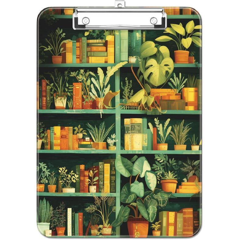 Plastic Cute Clipboard Low-Profile Metal Clip, A4 Letter Size 9 x 12.5 in, 8.5 x 11 Paper Clip Board for Teachers, Nurses, Classroom,Cute Black Cats