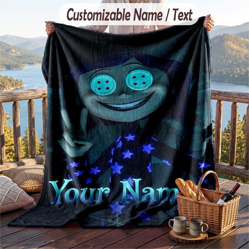 Custom Text Flannel Throw Blanket, Lightweight Cozy Bed Sofa BlanketCoraline Other Mother