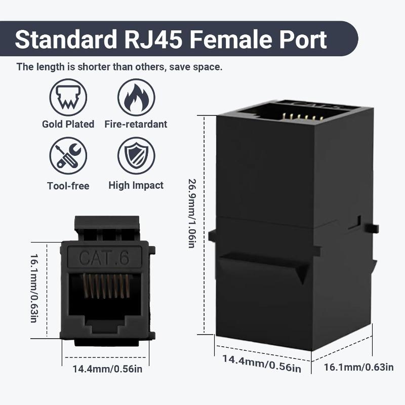 1/3/5 шт. Cat6 RJ45 Keystone Муфта Сетевые Ethernet Двойная Прямая Головка LAN Кабельные Коннекторы Интернет CAT 6 6a Удлинитель Штекер