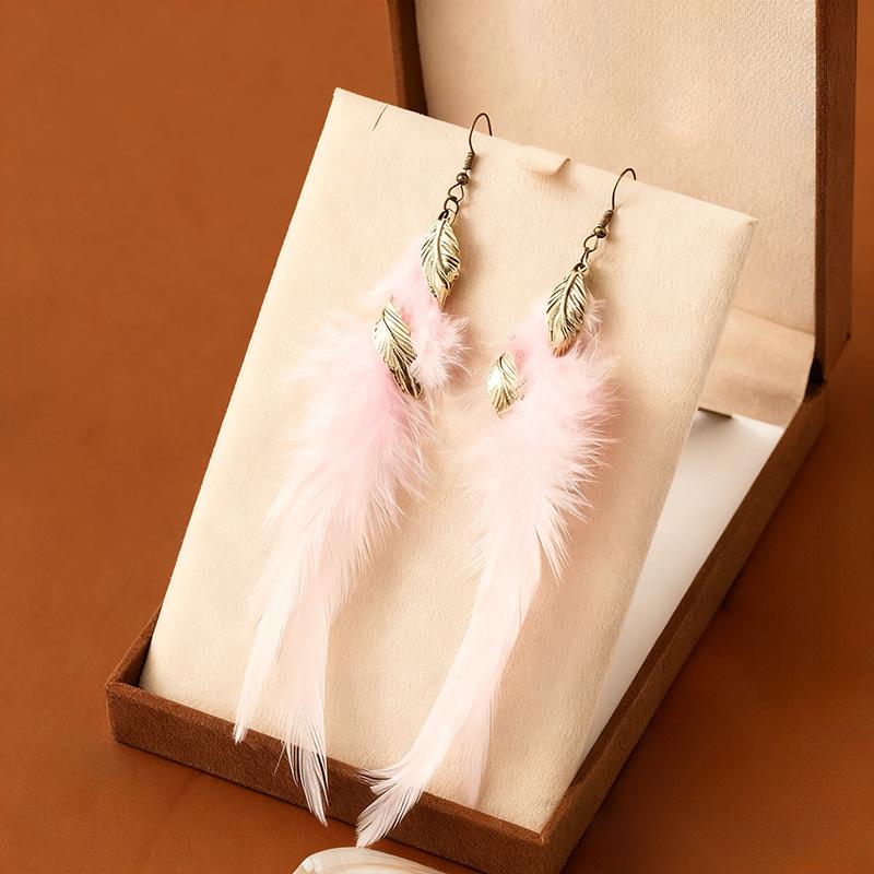 Богемные серьги с кисточками и перьями: Ретро этнический стиль для шикарного европейского и американского образа