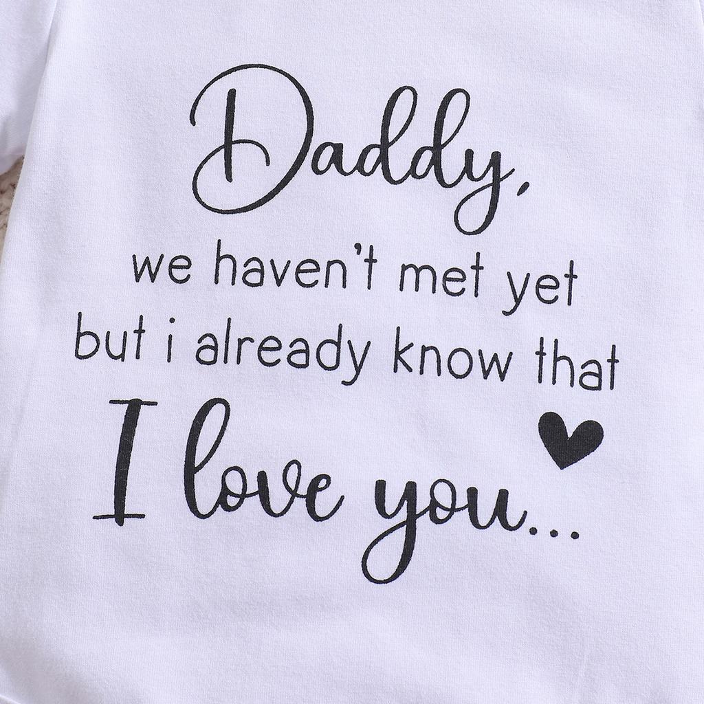 Боди для новорожденного с принтом «Папочка, я люблю тебя» из хлопка, комбинезон с короткими рукавами